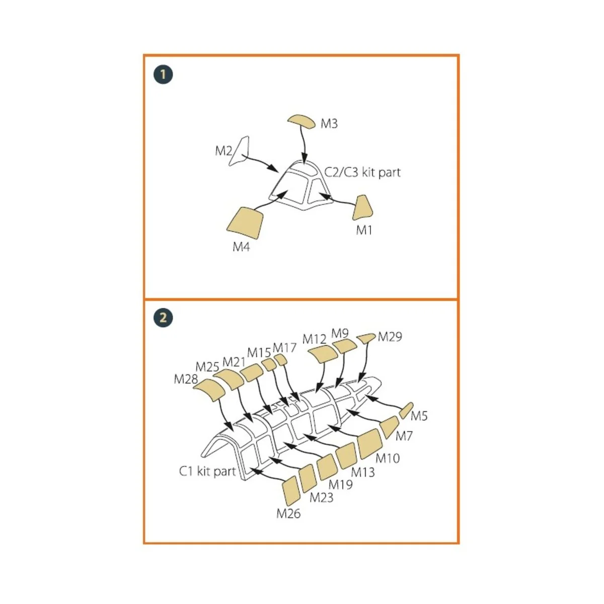 M6A1 Seiran painting mask for Tamiya kit 60737, 1/72 - Clear Prop A...