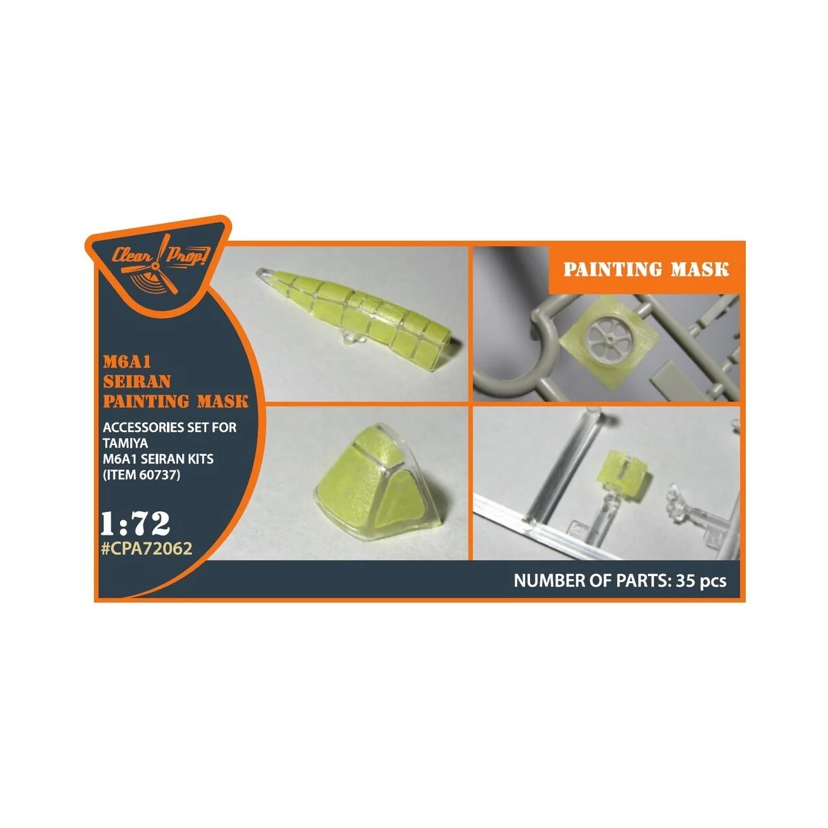 M6A1 Seiran painting mask for Tamiya kit 60737, 1/72 - Clear Prop A...