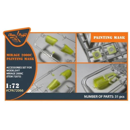 Mirage 2000C painting mask for Modelsvit kit 72073, 1/72 - Clear Pr...