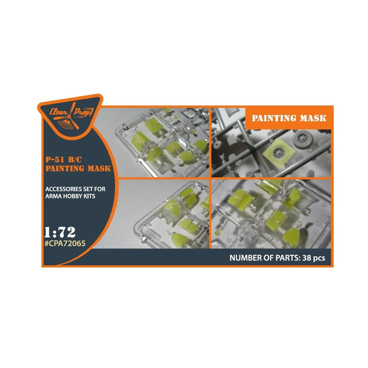 P-51B/C Mustang painting mask for Arma Hobby kits, 1/72 - Clear Pro... P-51B/C Mustang painting mask for Arma Hobby kits, 1/72 - Clear Pro...