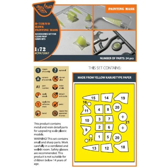 Hawk H-75 M/N/O painting mask for CP kits CP72021/CP72022/CP72029, ... Hawk H-75 M/N/O painting mask for CP kits CP72021/CP72022/CP72029, ...