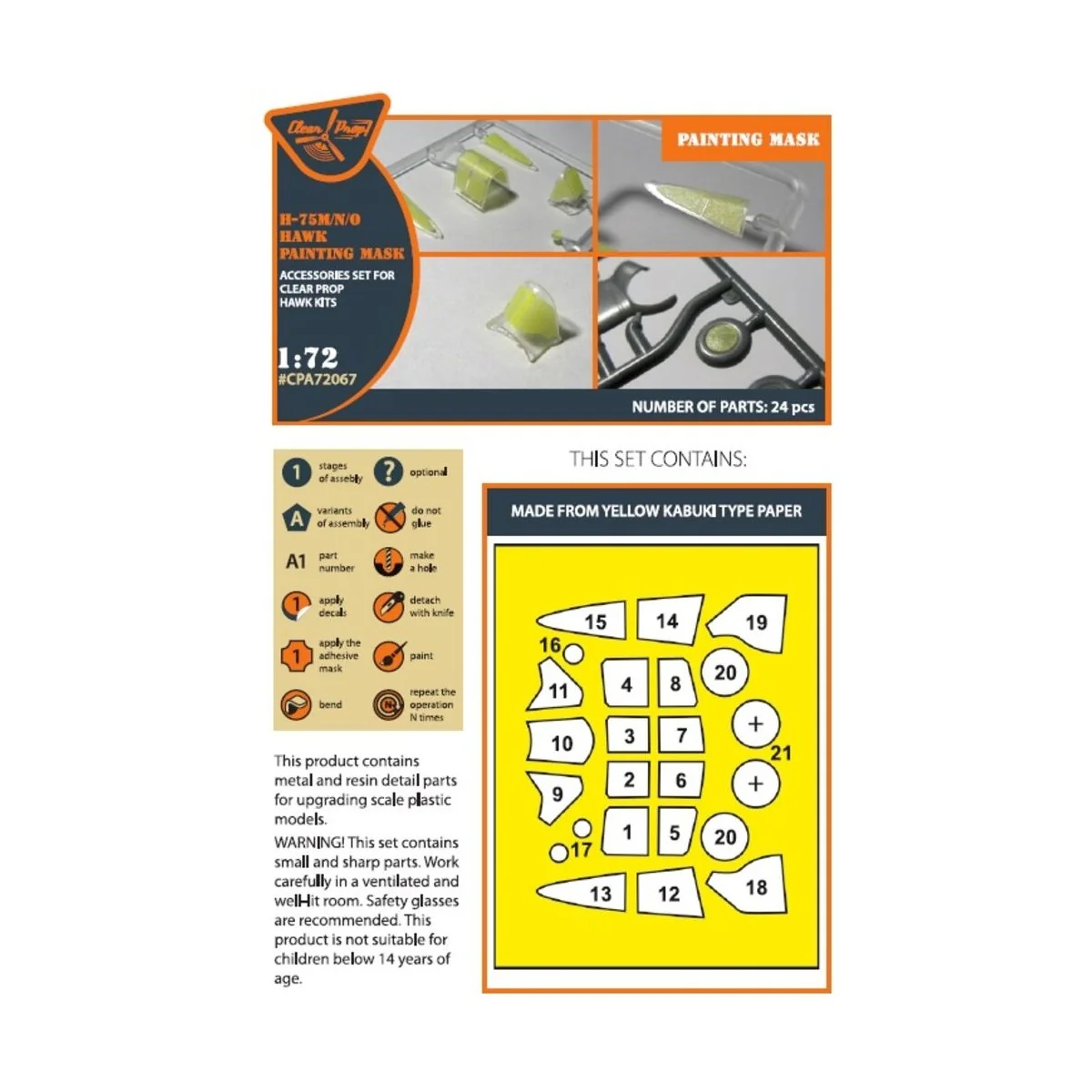 Hawk H-75 M/N/O painting mask for CP kits CP72021/CP72022/CP72029, ... Hawk H-75 M/N/O painting mask for CP kits CP72021/CP72022/CP72029, ...