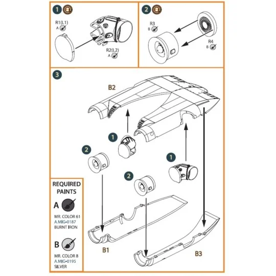 UH-2C/HH-2D SEASPRITE resin exhaust for CP kit CP72017/CP72018, 1/7...