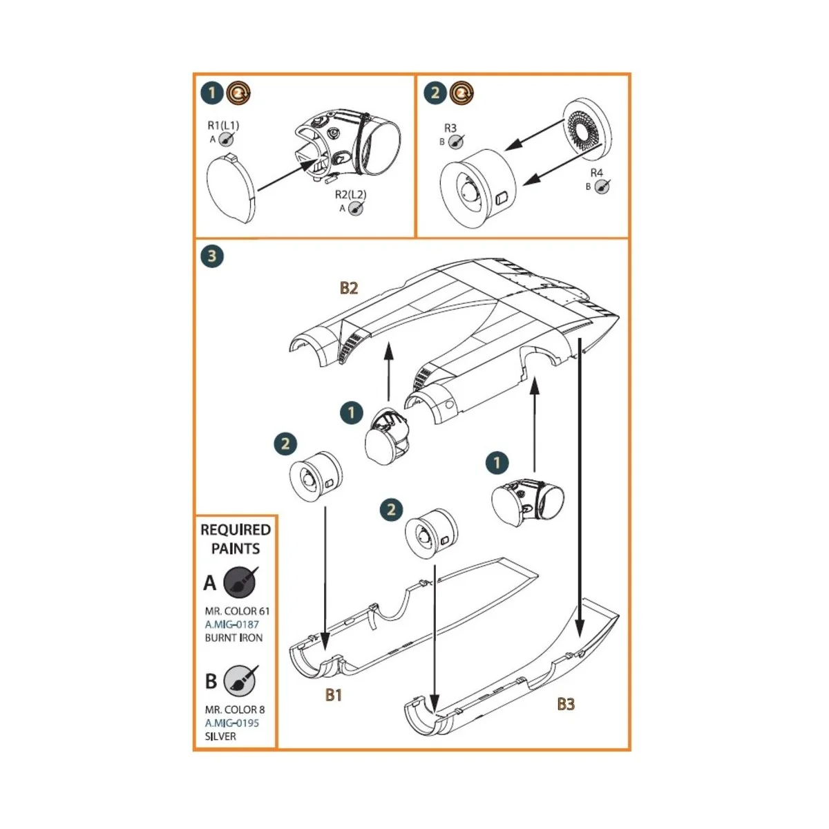 UH-2C/HH-2D SEASPRITE resin exhaust for CP kit CP72017/CP72018, 1/7...