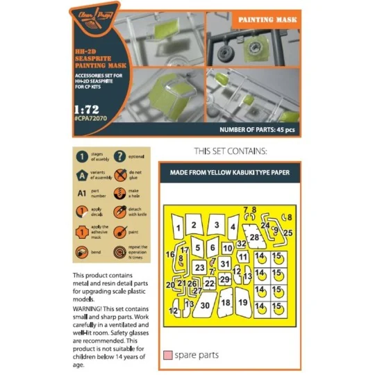 HH-2D SEASPRITE for CP kit painting mask, 1/72 - Clear Prop Accesso...