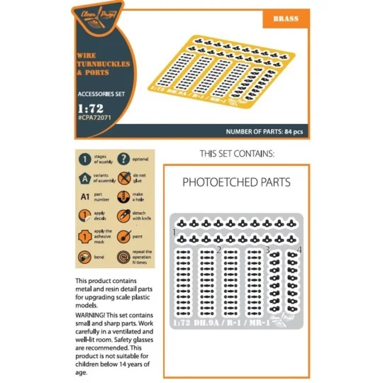 Wire Turnbuckles and ports PE set for CP kits DH.9a/R-1/MR-1, 1/72 ... Wire Turnbuckles and ports PE set for CP kits DH.9a/R-1/MR-1, 1/72 ...