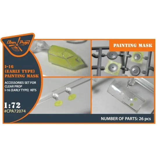 I-16 (early version) painting mask for CP kit, 1/72 - Clear Prop Ac...