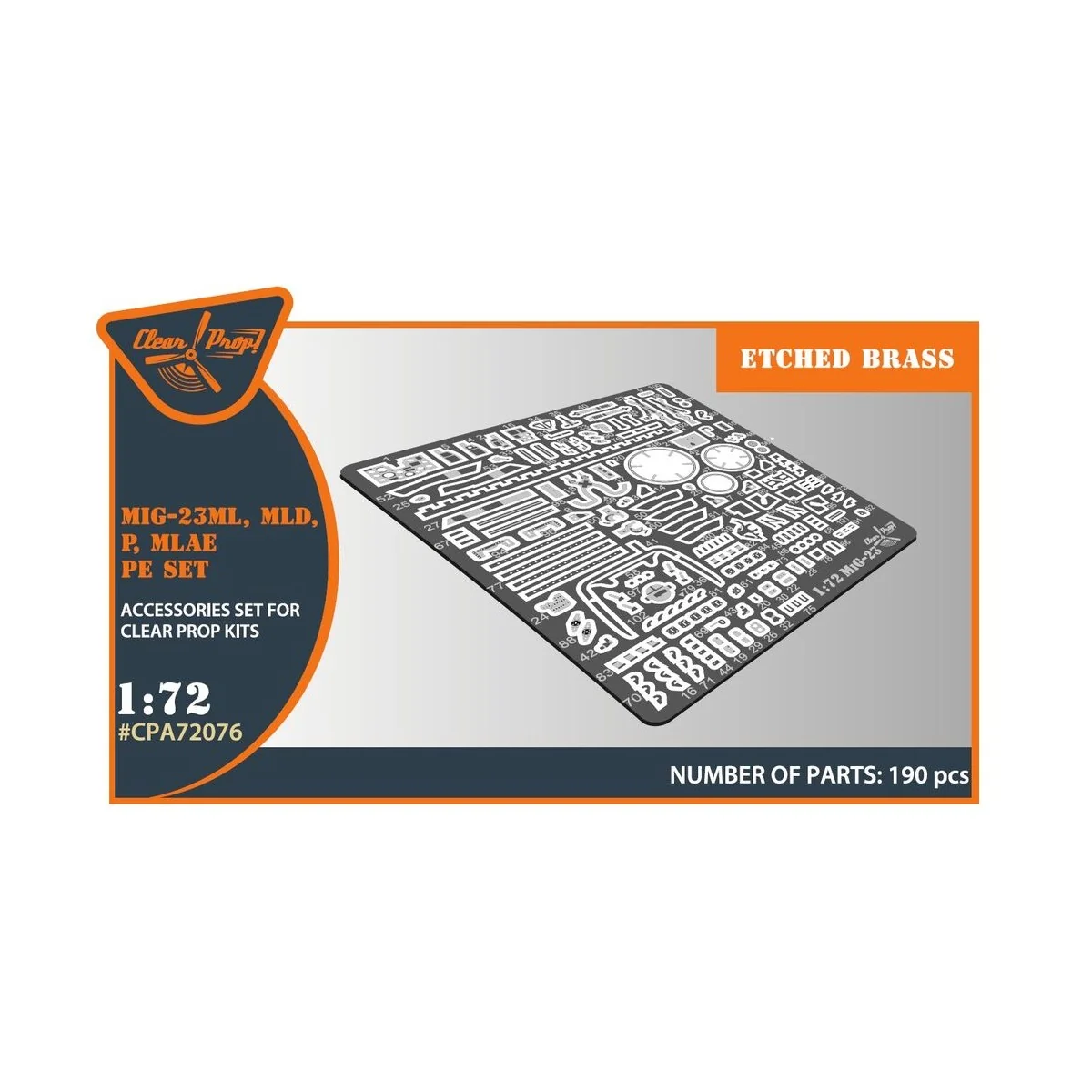 MiG-23ML, MLD, P, MLAE PE set for CP kits, 1/72 - Clear Prop Access... MiG-23ML, MLD, P, MLAE PE set for CP kits, 1/72 - Clear Prop Access...