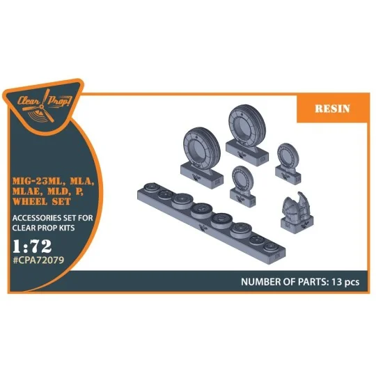 MiG-23ML, MLD, P, MLAE wheel set, 1/72 - Clear Prop Accessories CPA...