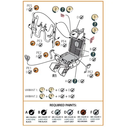 KM-1M Ejection seat for CP kits and other, 1/72 - Clear Prop Access...