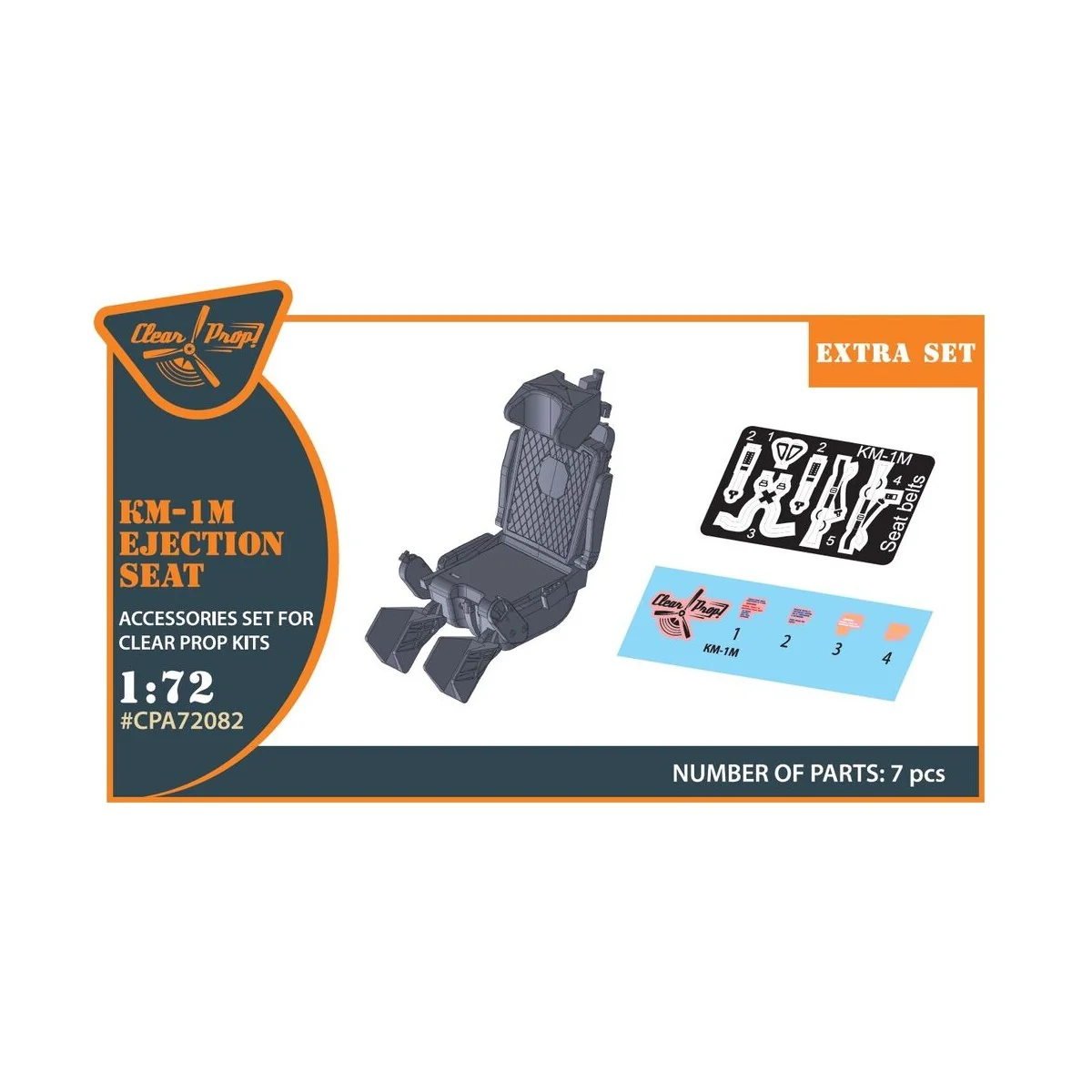KM-1M Ejection seat for CP kits and other, 1/72 - Clear Prop Access...
