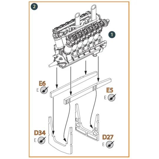 Liberty L-12 engine set 3D print, 1/72 - Clear Prop Accessories CPA...