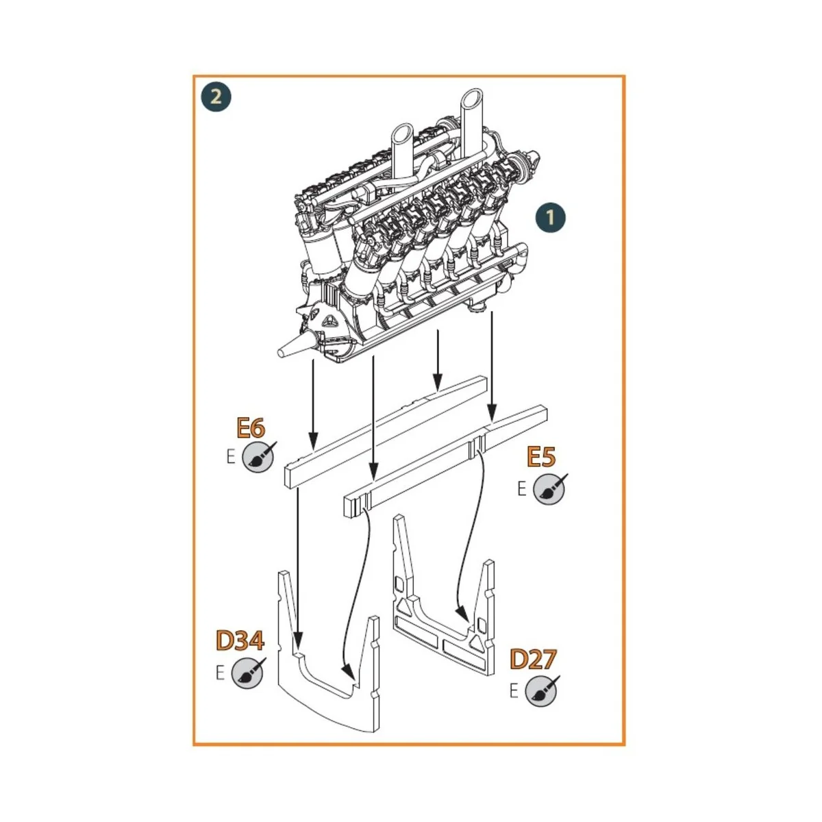 Liberty L-12 engine set 3D print, 1/72 - Clear Prop Accessories CPA...