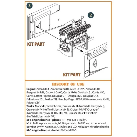 Liberty L-12 engine set 3D print, 1/72 - Clear Prop Accessories CPA...