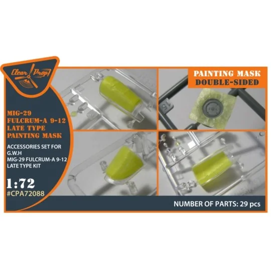 MiG-29 FULCRUM-A 9-12 late type double-sided painting mask for GWH ... MiG-29 FULCRUM-A 9-12 late type double-sided painting mask for GWH ...