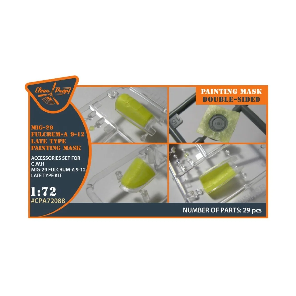 MiG-29 FULCRUM-A 9-12 late type double-sided painting mask for GWH ... MiG-29 FULCRUM-A 9-12 late type double-sided painting mask for GWH ...