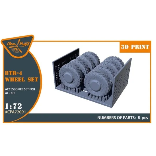BTR-4 Wheel set for IBG kits, 1/72 - Clear Prop Accessories CPA72091 BTR-4 Wheel set for IBG kits, 1/72 - Clear Prop Accessories CPA72091