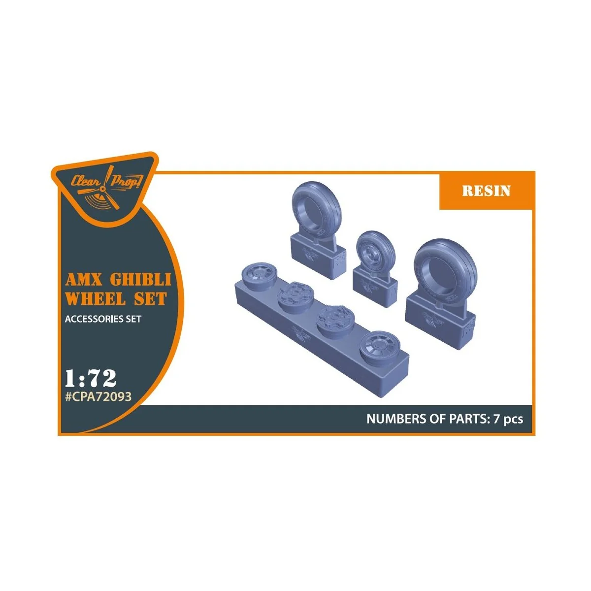 AMX, AMX-T Ghibli wheel set for Italeri kits, 1/72 - Clear Prop Acc...