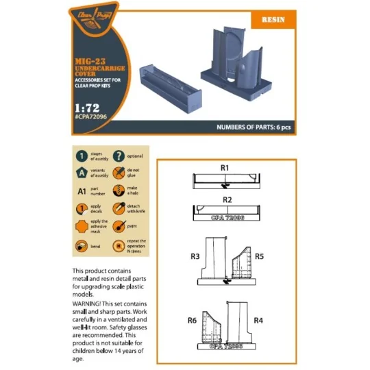 MiG-23 undercarriage covers for CP kits, 1/72 - Clear Prop Accessor... MiG-23 undercarriage covers for CP kits, 1/72 - Clear Prop Accessor...