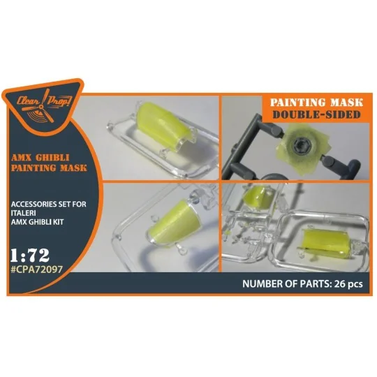 AMX Ghibli double-sided painting mask for Italeri kits, 1/72 - Clea...