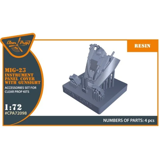 MiG-23 Instrument panel cover with gunsight for CP kits, 1/72 - Cle...