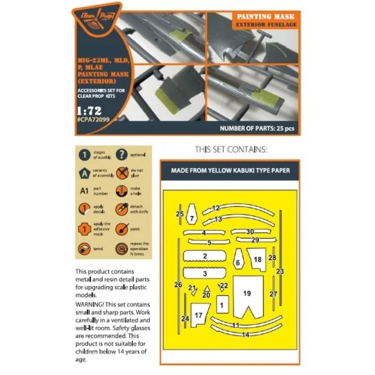 MiG-23ML, MLD, P, MLAE Exterior painting mask for CP kits, 1/72 - C... MiG-23ML, MLD, P, MLAE Exterior painting mask for CP kits, 1/72 - C...