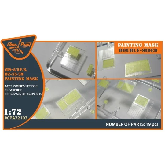 ZiS-5/5V/6/BZ35/39 painting mask for CP kits, 1/72 - Clear Prop Acc... ZiS-5/5V/6/BZ35/39 painting mask for CP kits, 1/72 - Clear Prop Acc...