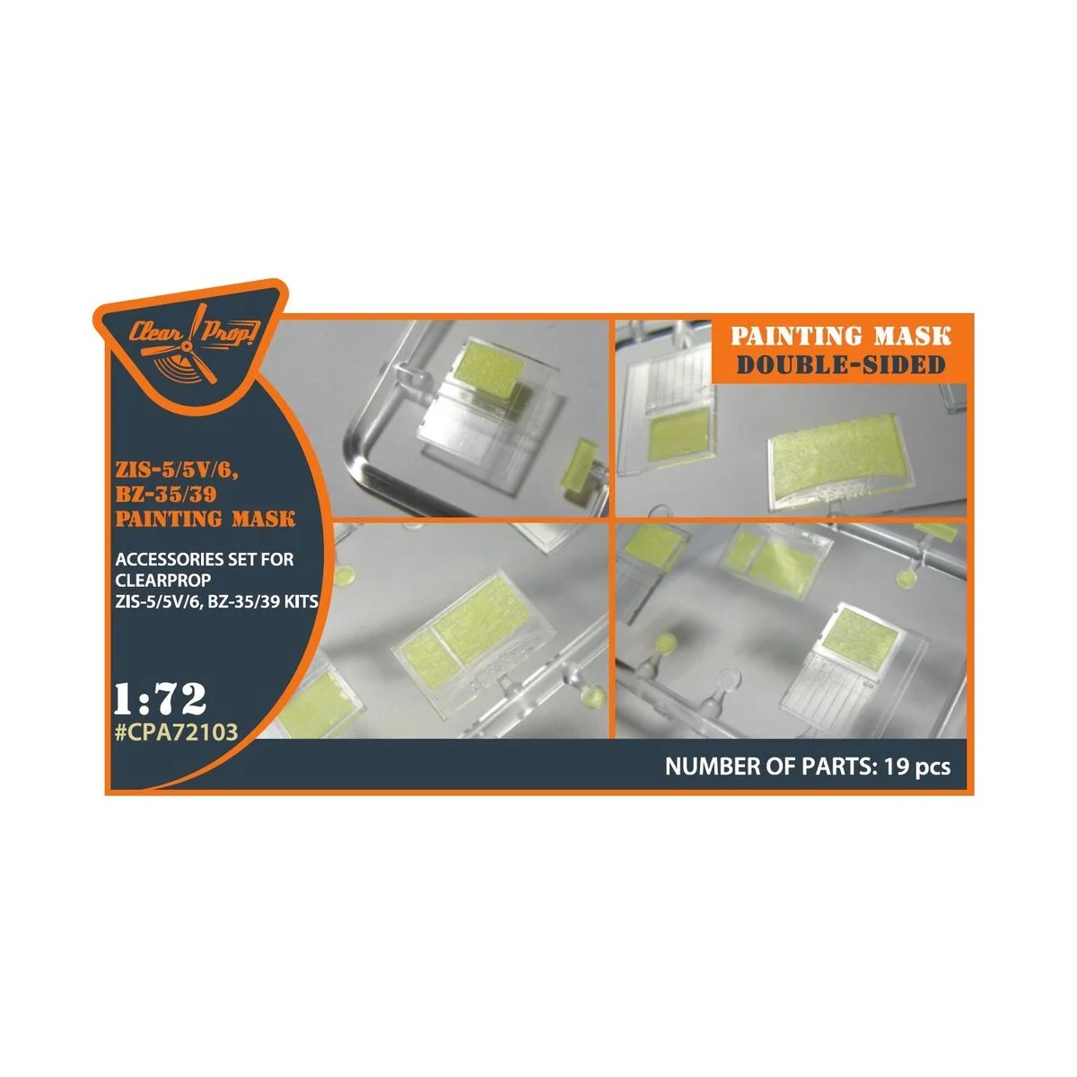 ZiS-5/5V/6/BZ35/39 painting mask for CP kits, 1/72 - Clear Prop Acc... ZiS-5/5V/6/BZ35/39 painting mask for CP kits, 1/72 - Clear Prop Acc...