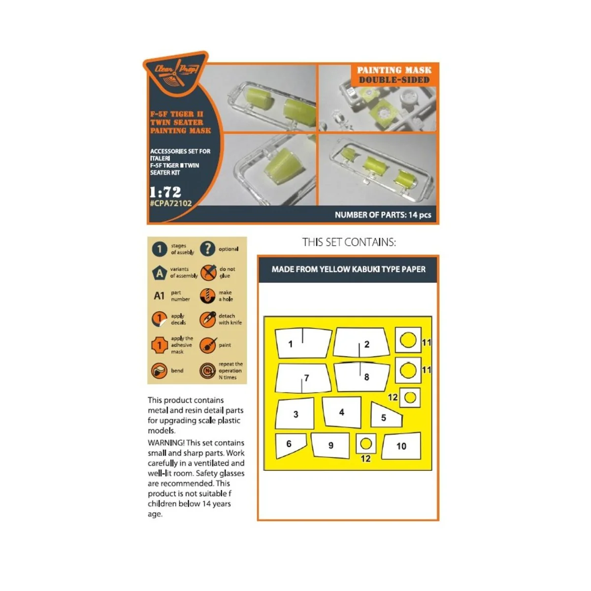 F-5F Tiger II painting mask for Italeri kits, 1/72 - Clear Prop Acc... F-5F Tiger II painting mask for Italeri kits, 1/72 - Clear Prop Acc...