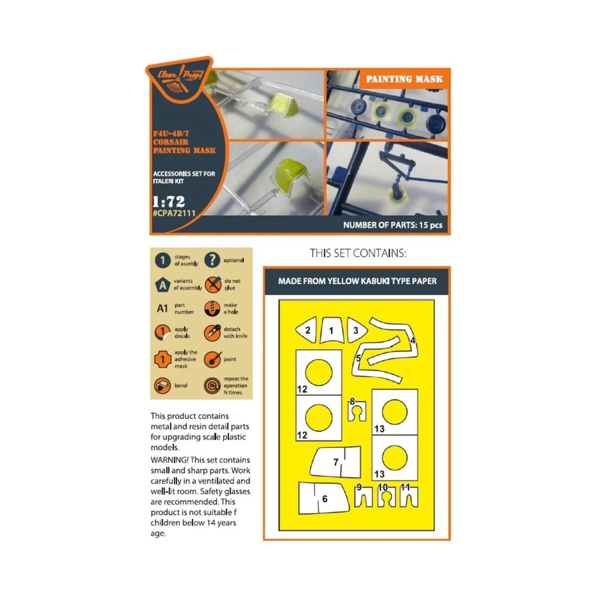 F4U-4B/7 Corsair painting mask for Italeri kits, 1/72 - Clear Prop ... F4U-4B/7 Corsair painting mask for Italeri kits, 1/72 - Clear Prop ...