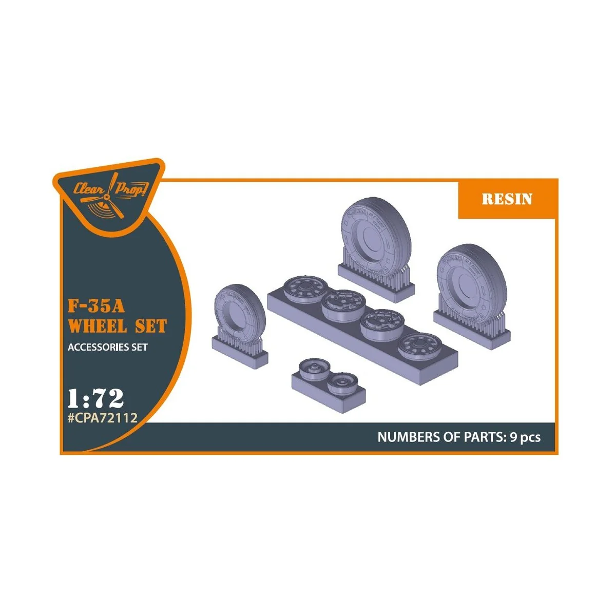 F-35A wheel set, 1/72 - Clear Prop Accessories CPA72112 F-35A wheel set, 1/72 - Clear Prop Accessories CPA72112