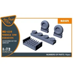 Me-410 B-1/U2/U4/R4 wheel set and exhausts for Airfix kit, 1/72 - C...