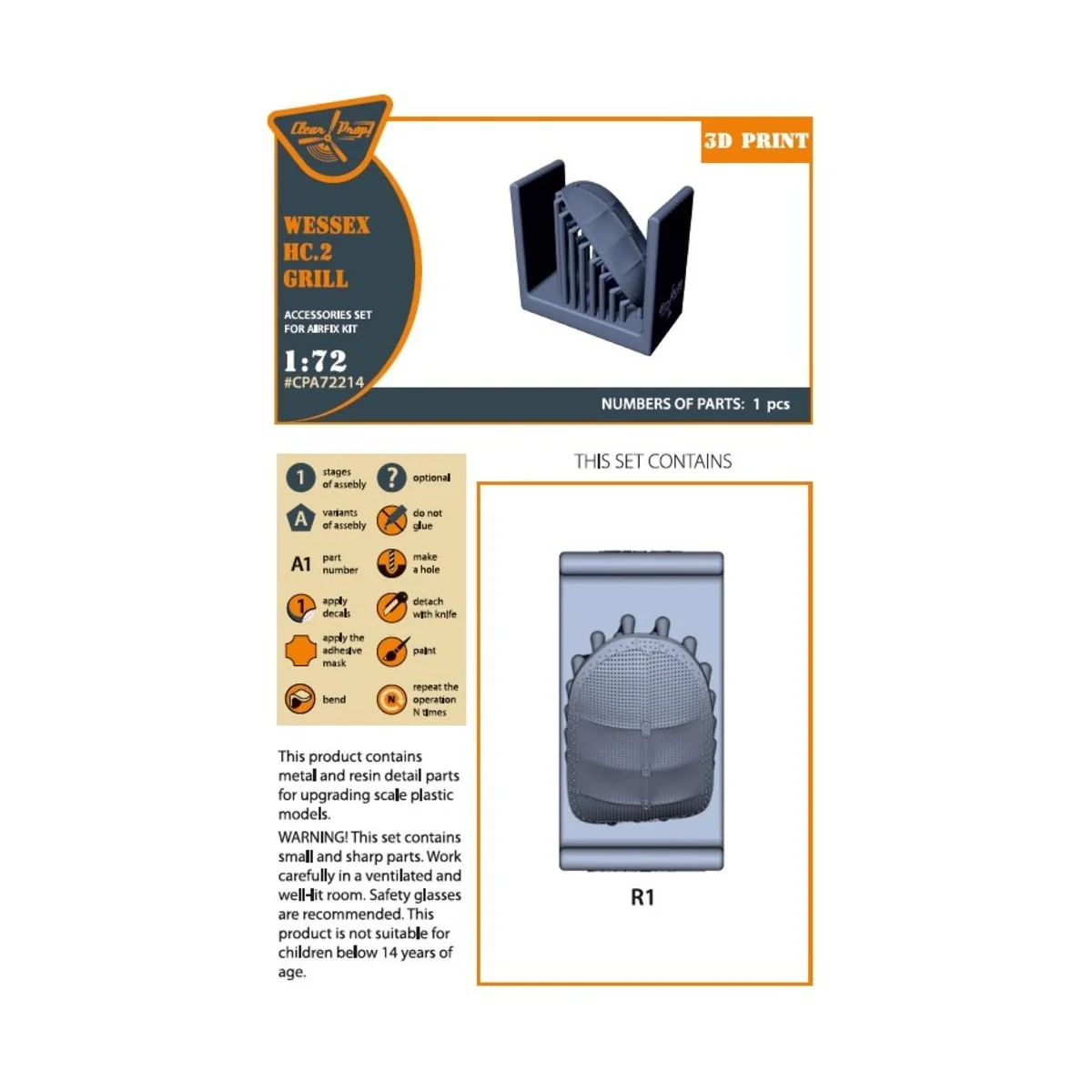 EMB-145 painting mask for A-model kits, 1/72 - Clear Prop Accessori...