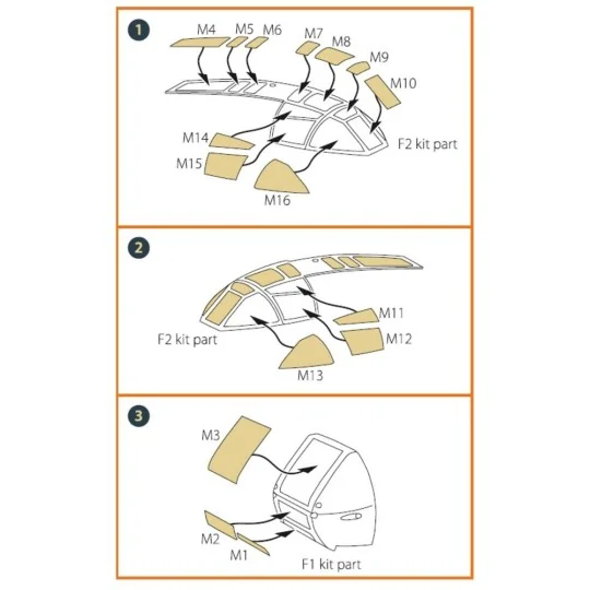 Me-410 B-1/U2/U4/R4 painting mask for Finemolds kits, 1/72 - Clear ...