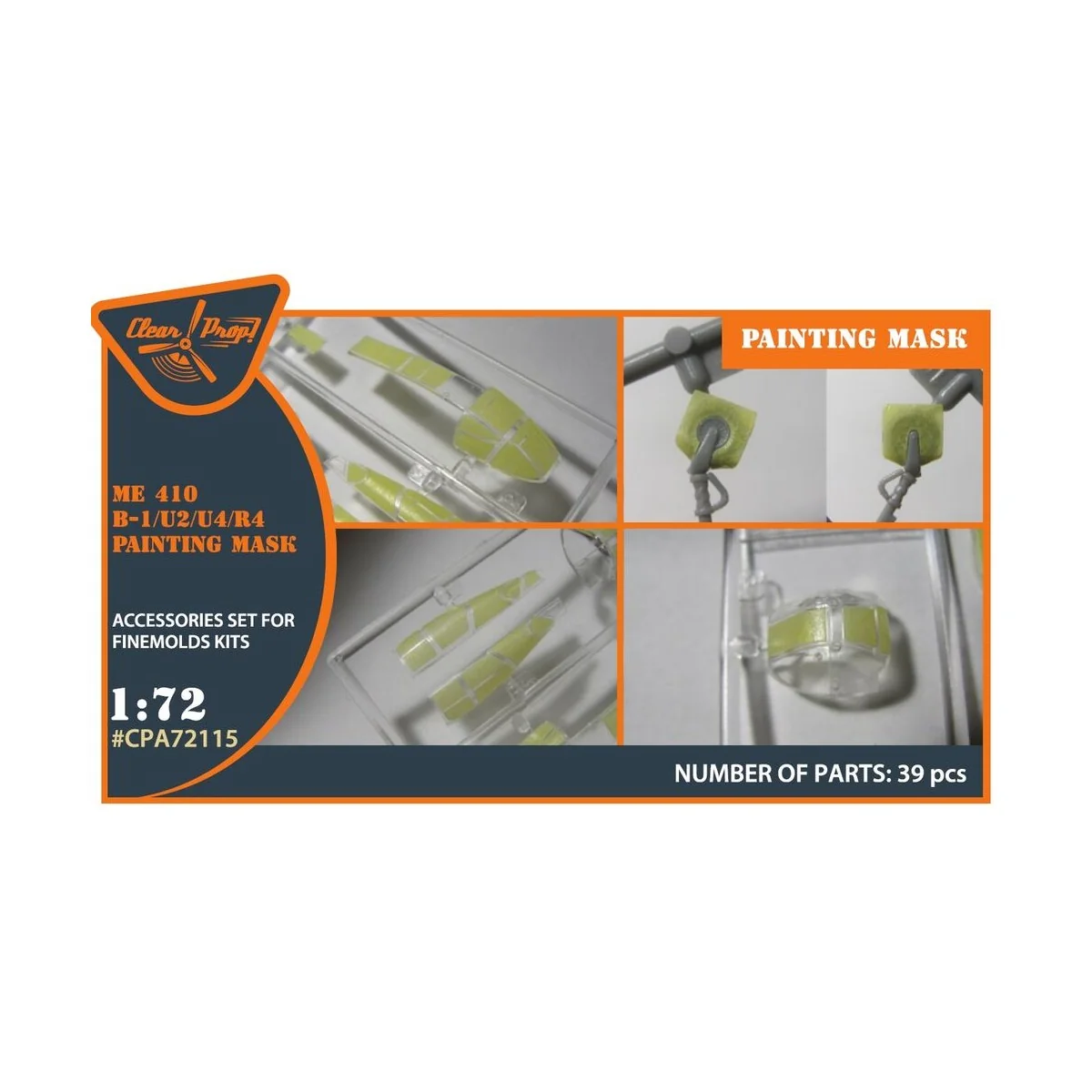 Me-410 B-1/U2/U4/R4 painting mask for Finemolds kits, 1/72 - Clear ...