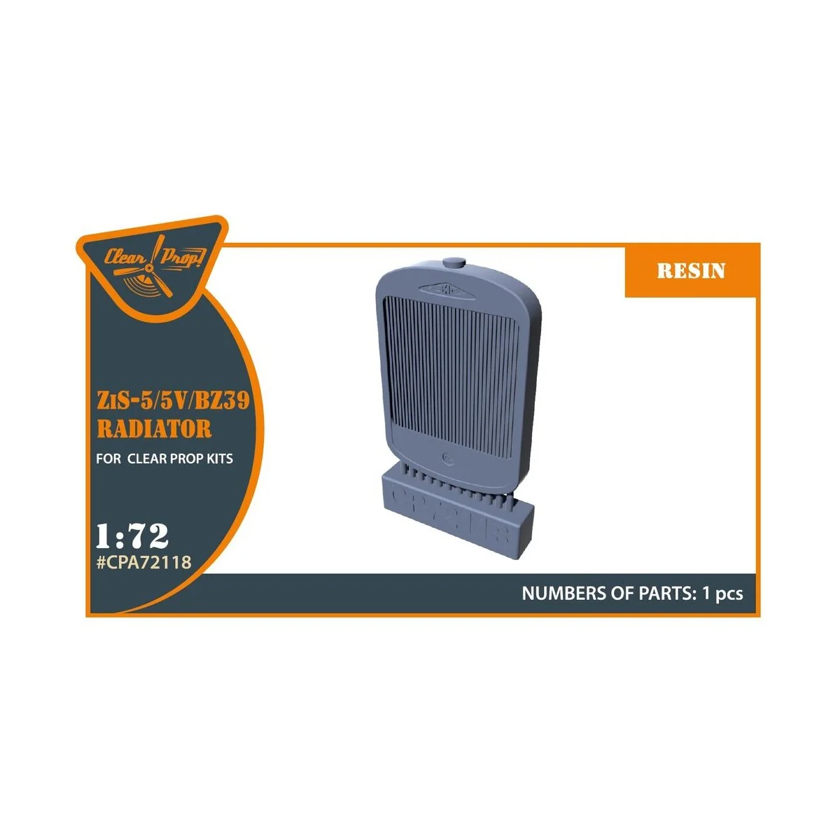 ZiS-5/5V/BZ39 Radiator for CP kits, 1/72 - Clear Prop Accessories C...