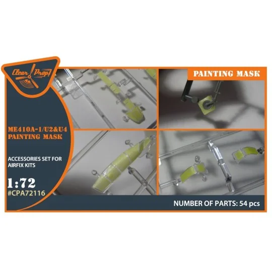 Me-410 B-1/U2/U4/R4 painting mask for Airfix kit, 1/72 - Clear Prop... Me-410 B-1/U2/U4/R4 painting mask for Airfix kit, 1/72 - Clear Prop...