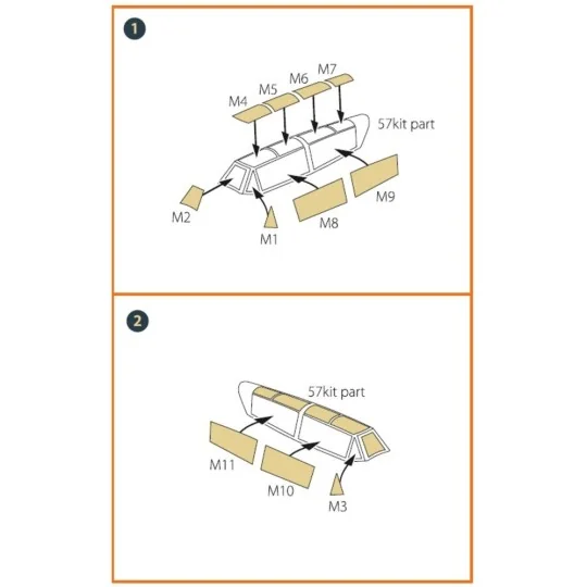 Me-262B-1A/U1 painting mask for REVELL kit, 1/72 - Clear Prop Acces...