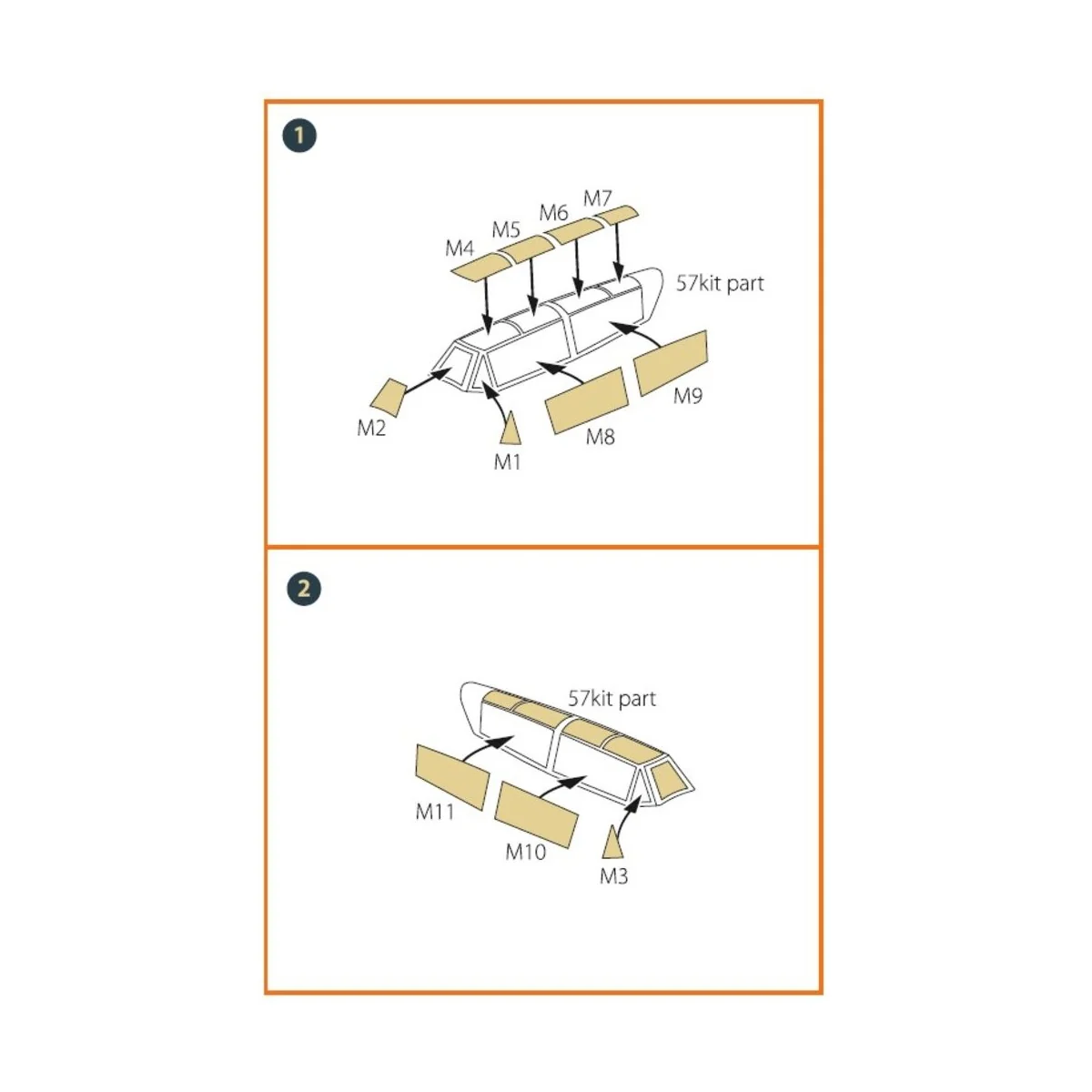 Me-262B-1A/U1 painting mask for REVELL kit, 1/72 - Clear Prop Acces...