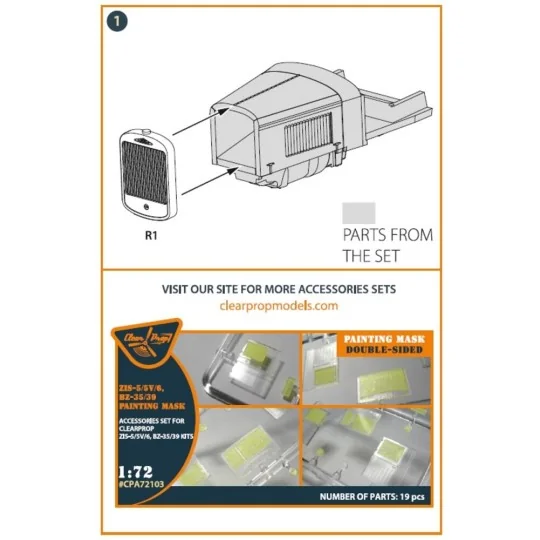 ZiS-5/5V/BZ39 Radiator for CP kits, 1/72 - Clear Prop Accessories C...