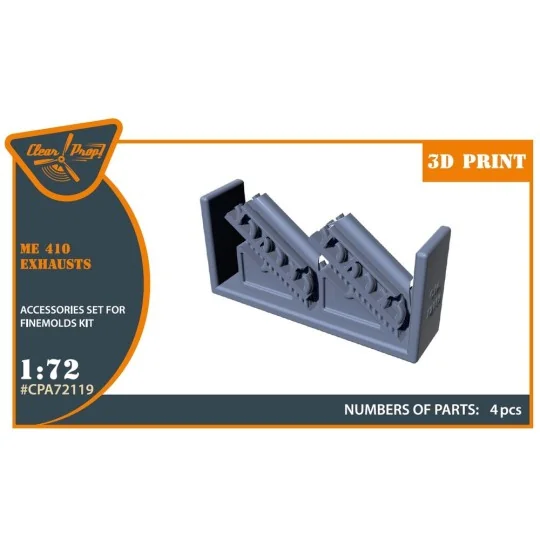 Me-410 B-1/U2/U4/R4 exhausts for Finemolds kits, 1/72 - Clear Prop ... Me-410 B-1/U2/U4/R4 exhausts for Finemolds kits, 1/72 - Clear Prop ...