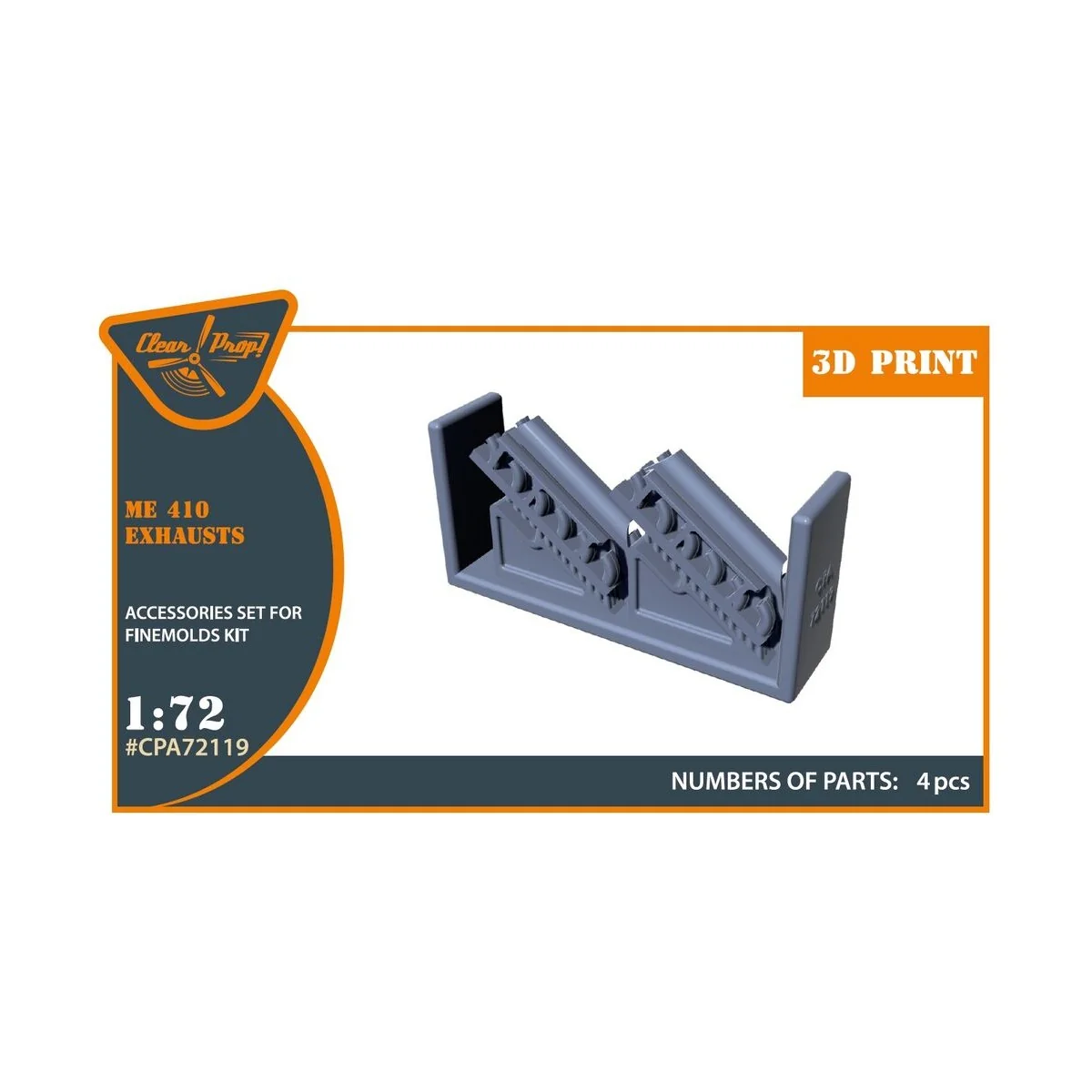 Me-410 B-1/U2/U4/R4 exhausts for Finemolds kits, 1/72 - Clear Prop ... Me-410 B-1/U2/U4/R4 exhausts for Finemolds kits, 1/72 - Clear Prop ...