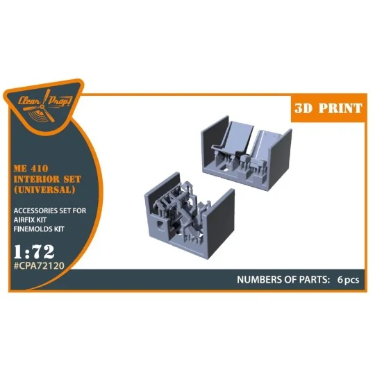 Me-410 B-1/U2/U4/R4 interior for Airfix, Finemolds kits, 1/72 - Cle... Me-410 B-1/U2/U4/R4 interior for Airfix, Finemolds kits, 1/72 - Cle...