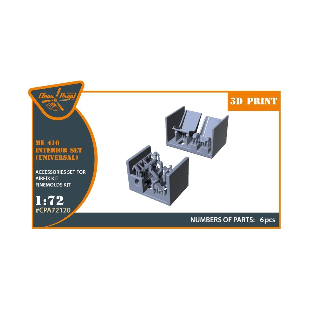 Me-410 B-1/U2/U4/R4 interior for Airfix, Finemolds kits, 1/72 - Cle... Me-410 B-1/U2/U4/R4 interior for Airfix, Finemolds kits, 1/72 - Cle...