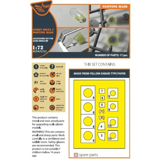 Fairey Delta 2 painting mask for Dora Wings kit, 1/72 - Clear Prop ...