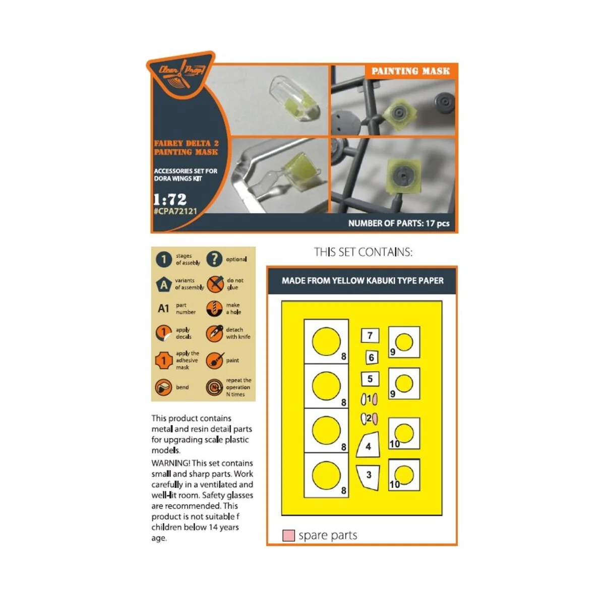 Fairey Delta 2 painting mask for Dora Wings kit, 1/72 - Clear Prop ...