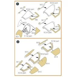 Mirage 2000D double-sided painting mask for Modelsvit kit 72075, 1/...