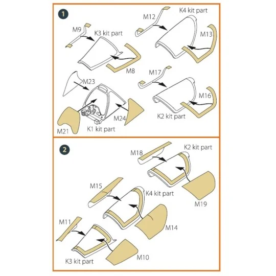 Mirage 2000D double-sided painting mask for Modelsvit kit 72075, 1/... Mirage 2000D double-sided painting mask for Modelsvit kit 72075, 1/...