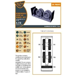 Kubelwagen type 82 Wheel set, 1/72 - Clear Prop Accessories CPA72124