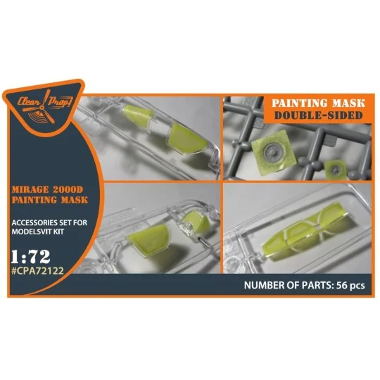 Mirage 2000D double-sided painting mask for Modelsvit kit 72075, 1/... Mirage 2000D double-sided painting mask for Modelsvit kit 72075, 1/...